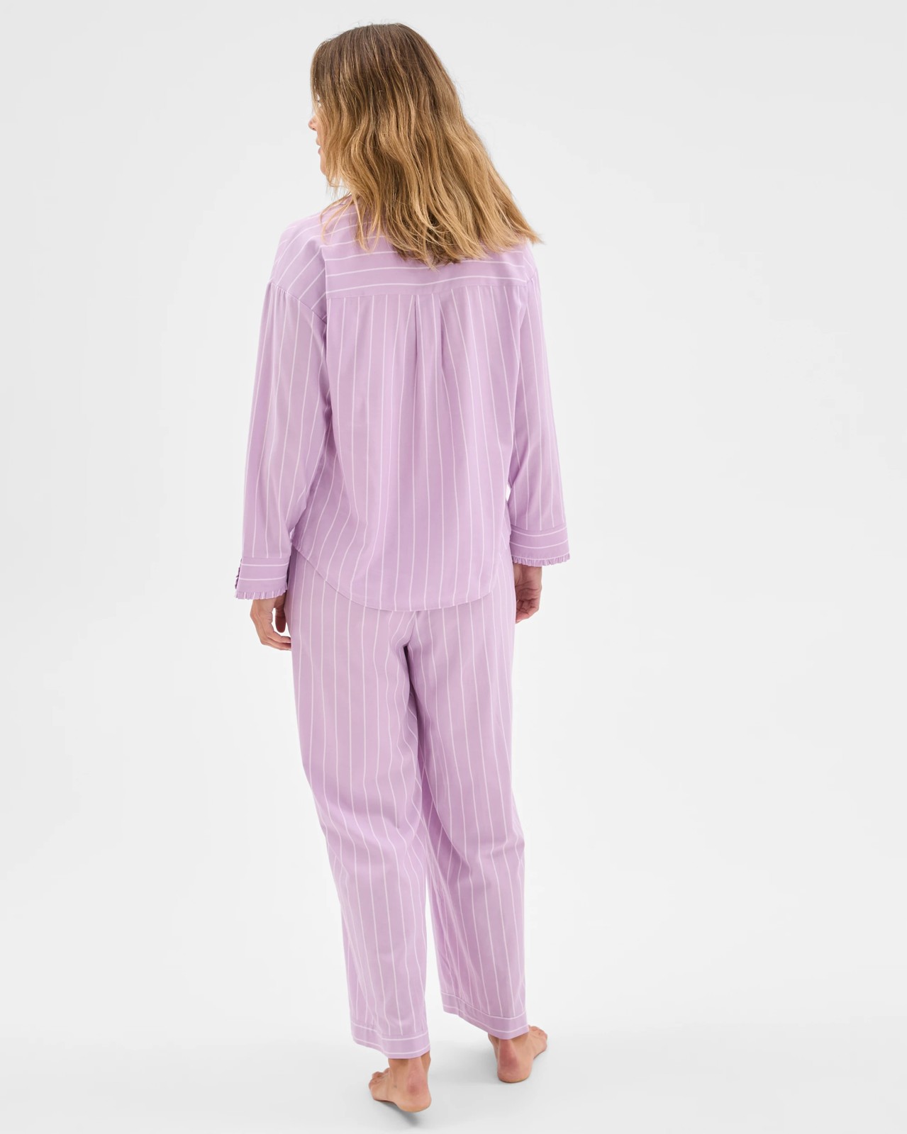 Long Sleeve Top and Pants Pyjama Set - Lilac Stripe 6 of 6