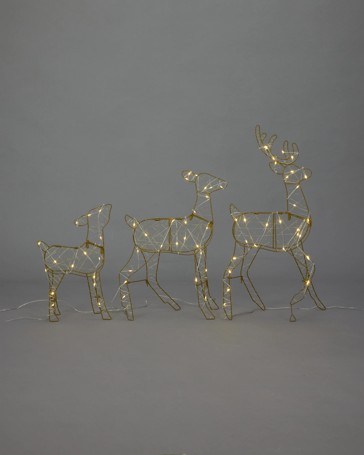 Anko 3 Pack Solar Powered LED Light Up Reindeer
