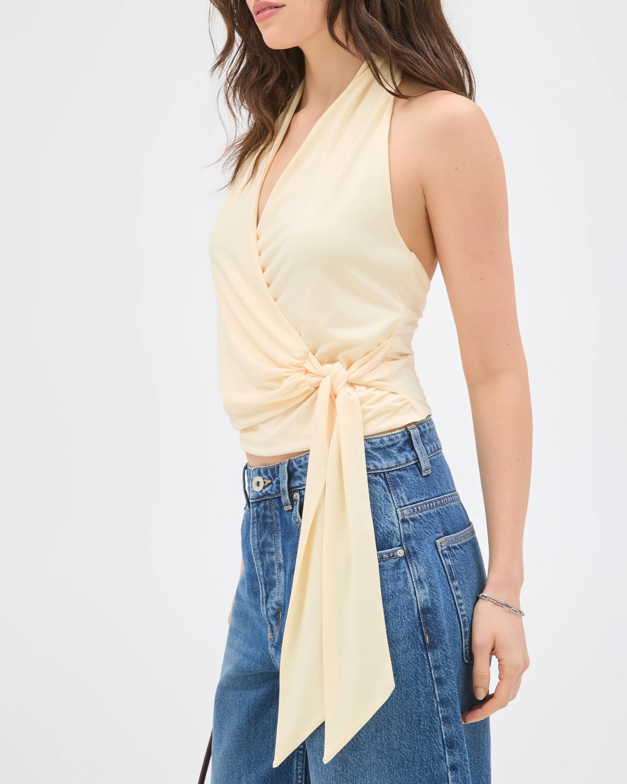 Lily Loves Draped Halter Neck Top - Whipped Butter 3 of 6