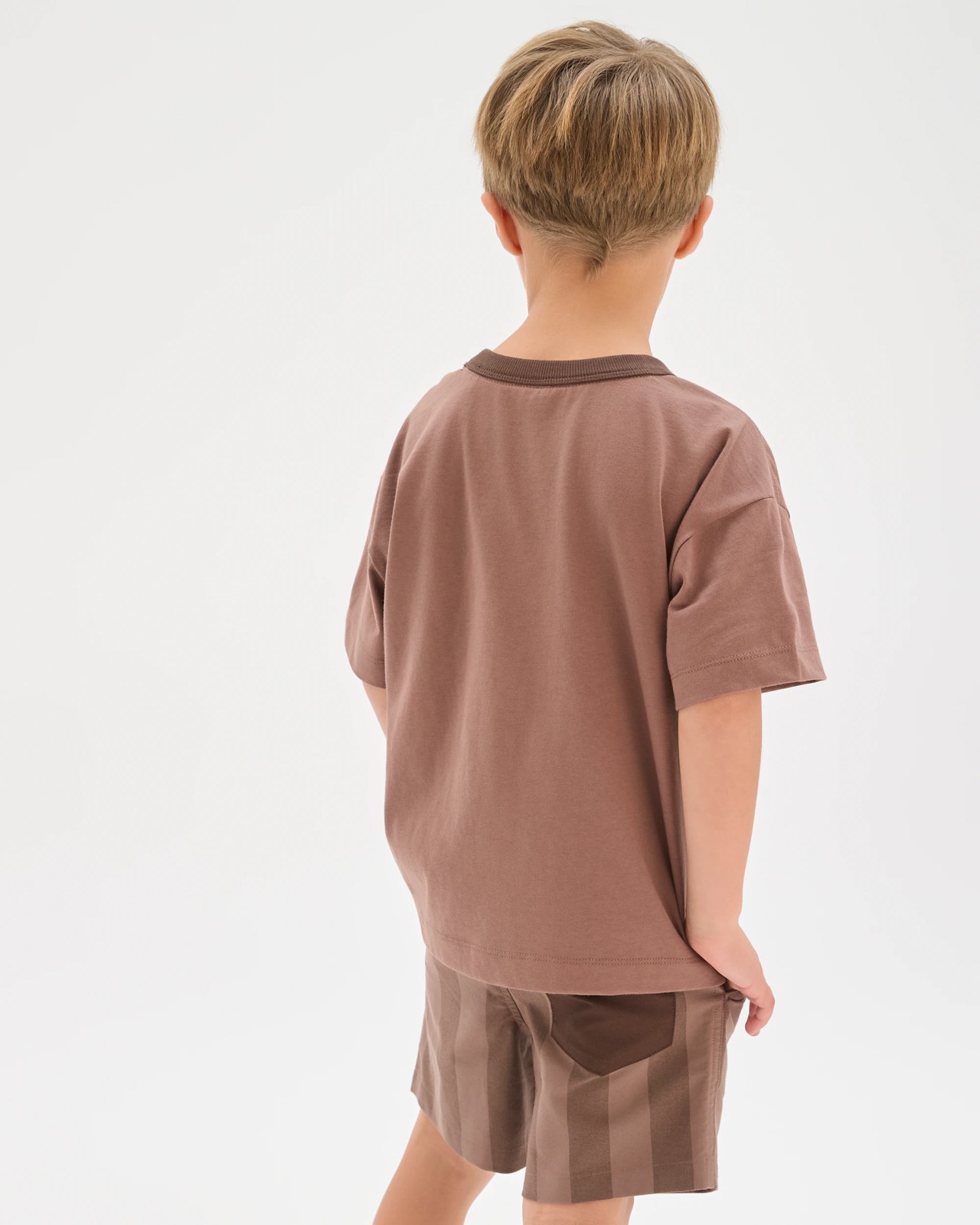 Australian Cotton T-Shirt and Shorts 2 Piece Set - Brown 4 of 5