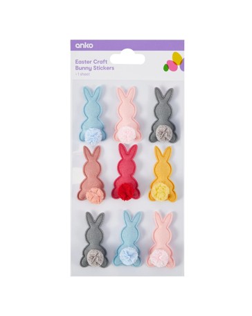 Anko 9 Piece Easter Craft Bunny Stickers
