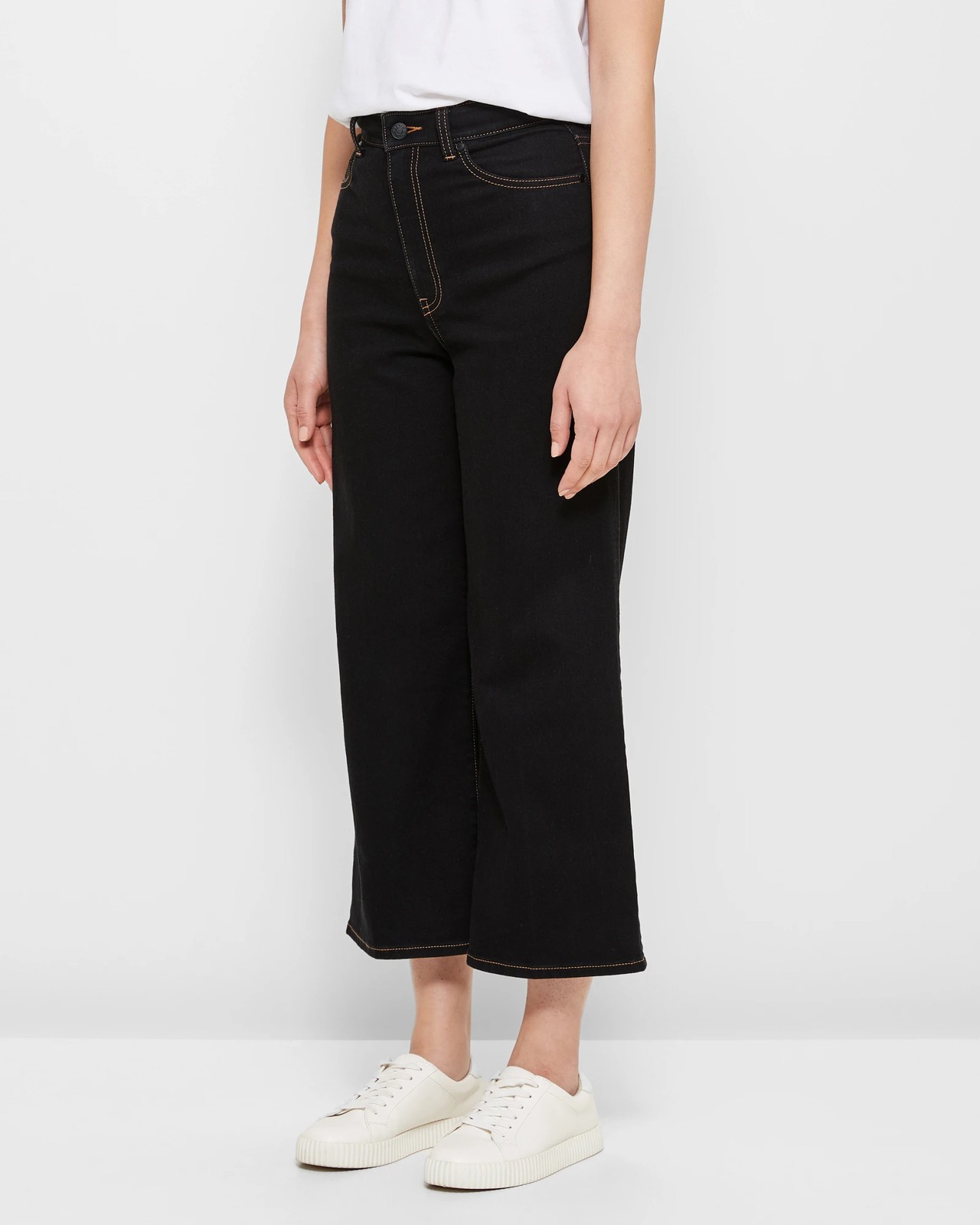 Wide Leg High Rise Crop Length Denim Jeans | Target Australia