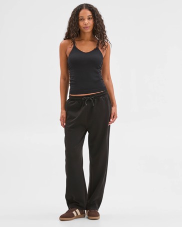 Knit Panel Movement Wide Leg Pants