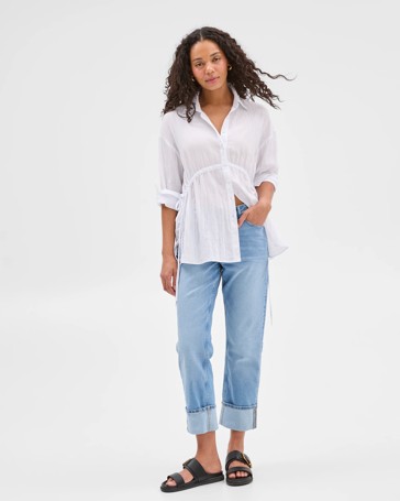 Long Sleeve Textured Shirt