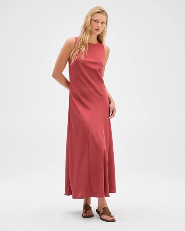 Preview Sleeveless Cowl Neck Asymmetric Hem Midi Dress