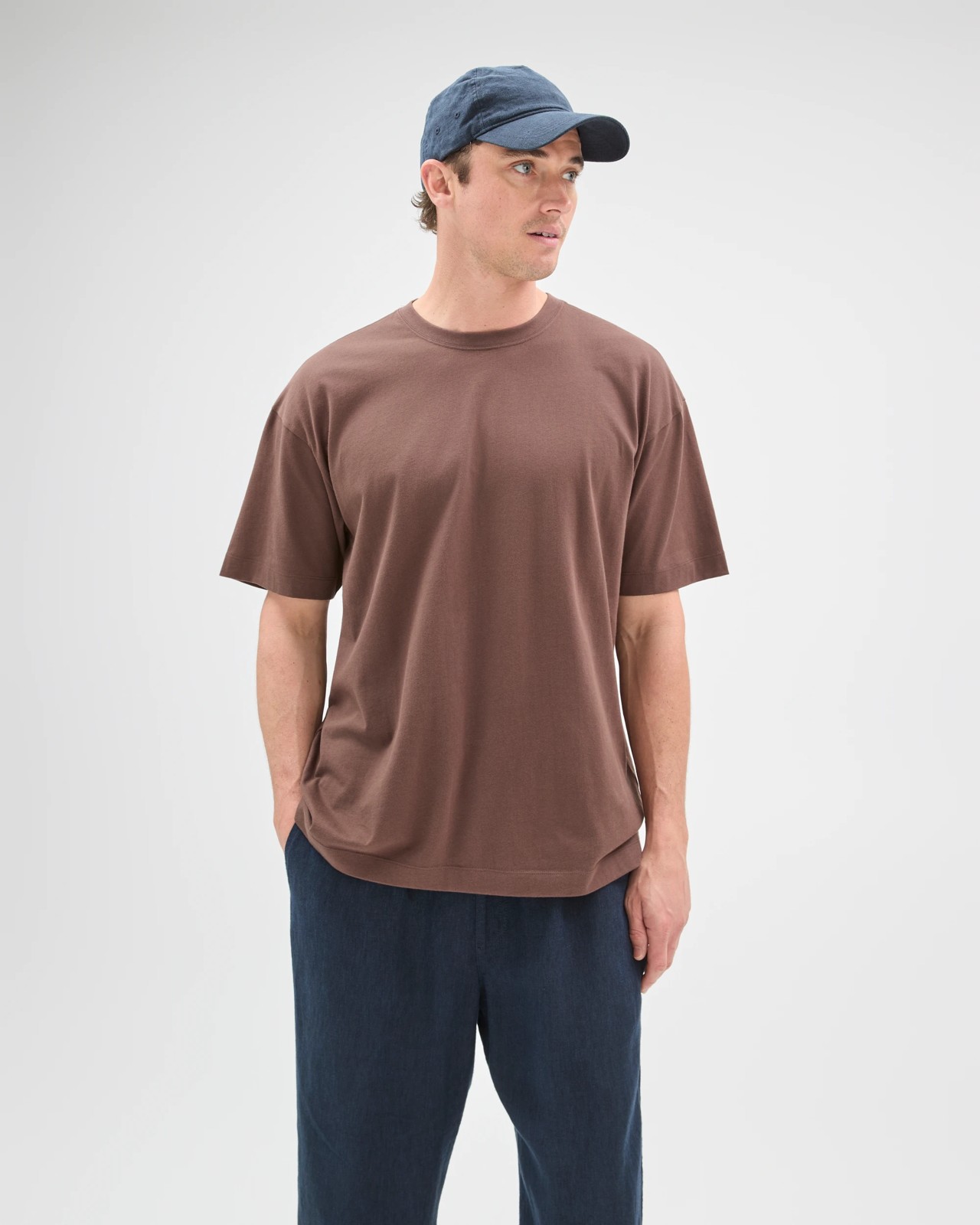 Australian Cotton Relaxed T-Shirt - Chocolate 2 of 6