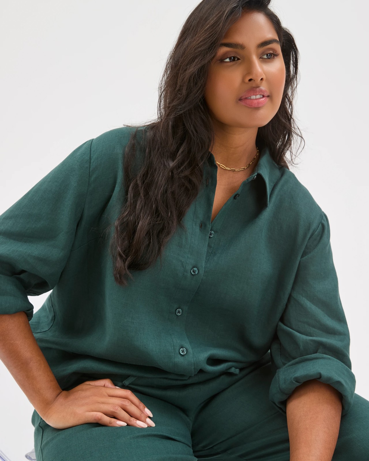Plus Size European Linen Shirt 4 of 6