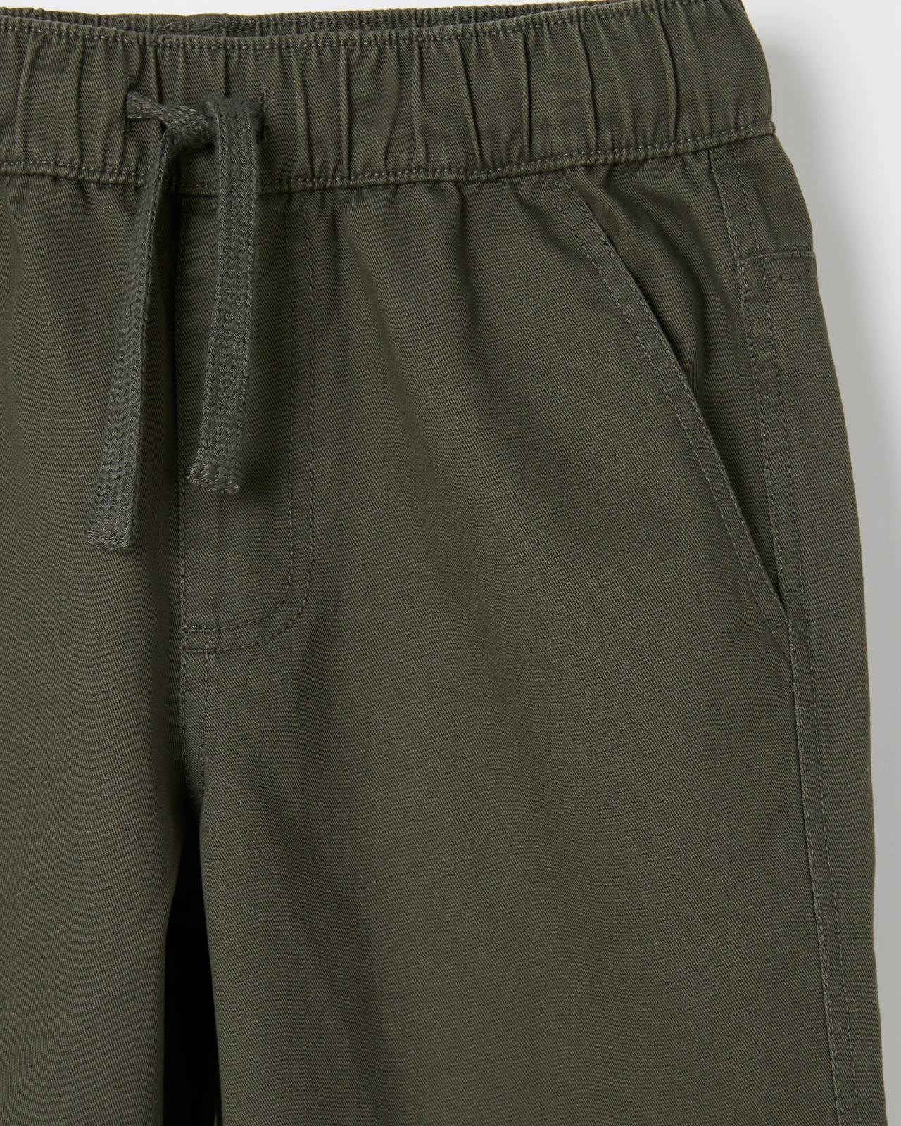 Elastic Waist Chino Shorts - Green 2 of 2