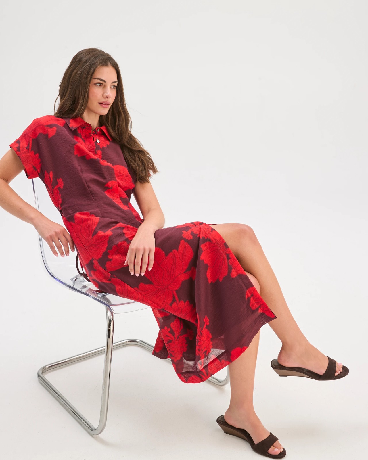 Petites Short Sleeve Maxi Statement Dress 2 of 5
