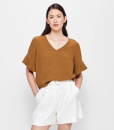 Woven V-Neck Shell Top - Preview