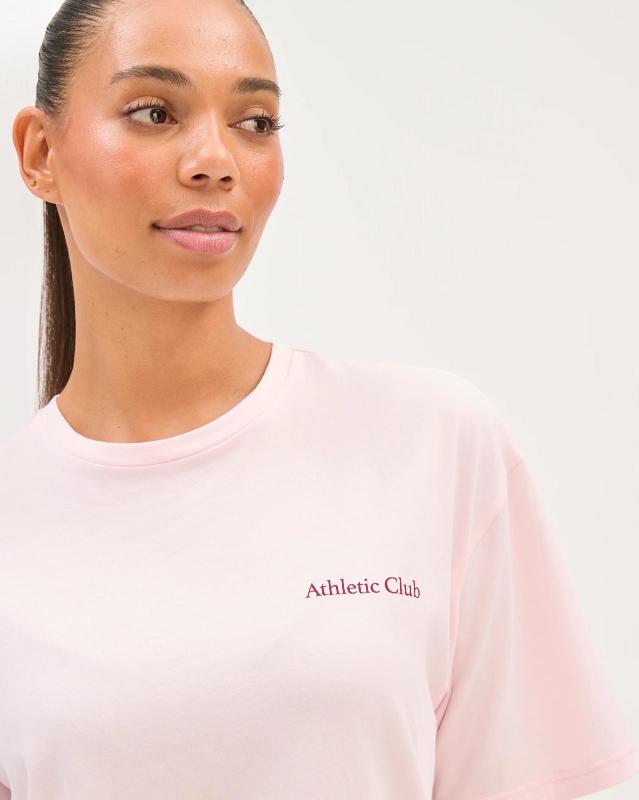 Active Australian Cotton Blend Oversized Graphic T-Shirt - Soft Pink/Athletic Club 6 of 6