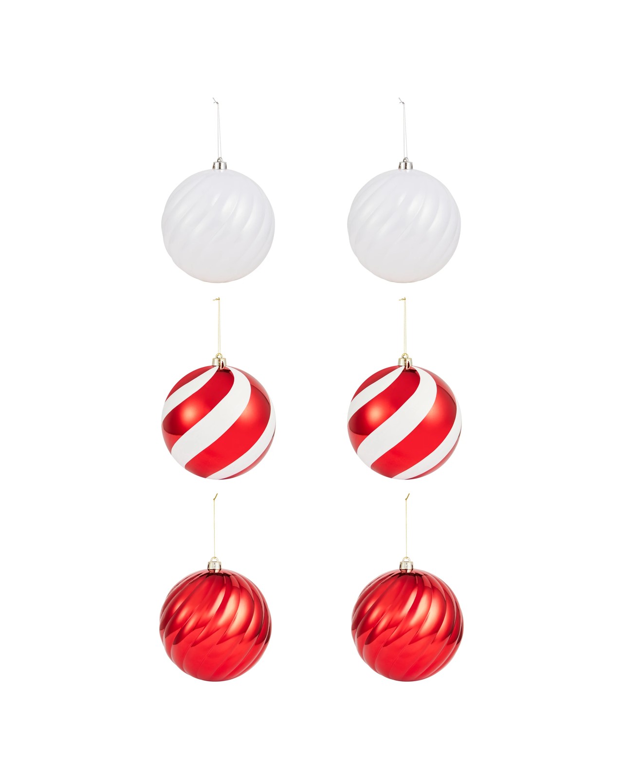 Anko 6 Pack 20cm Candy Cane Baubles 2 of 5