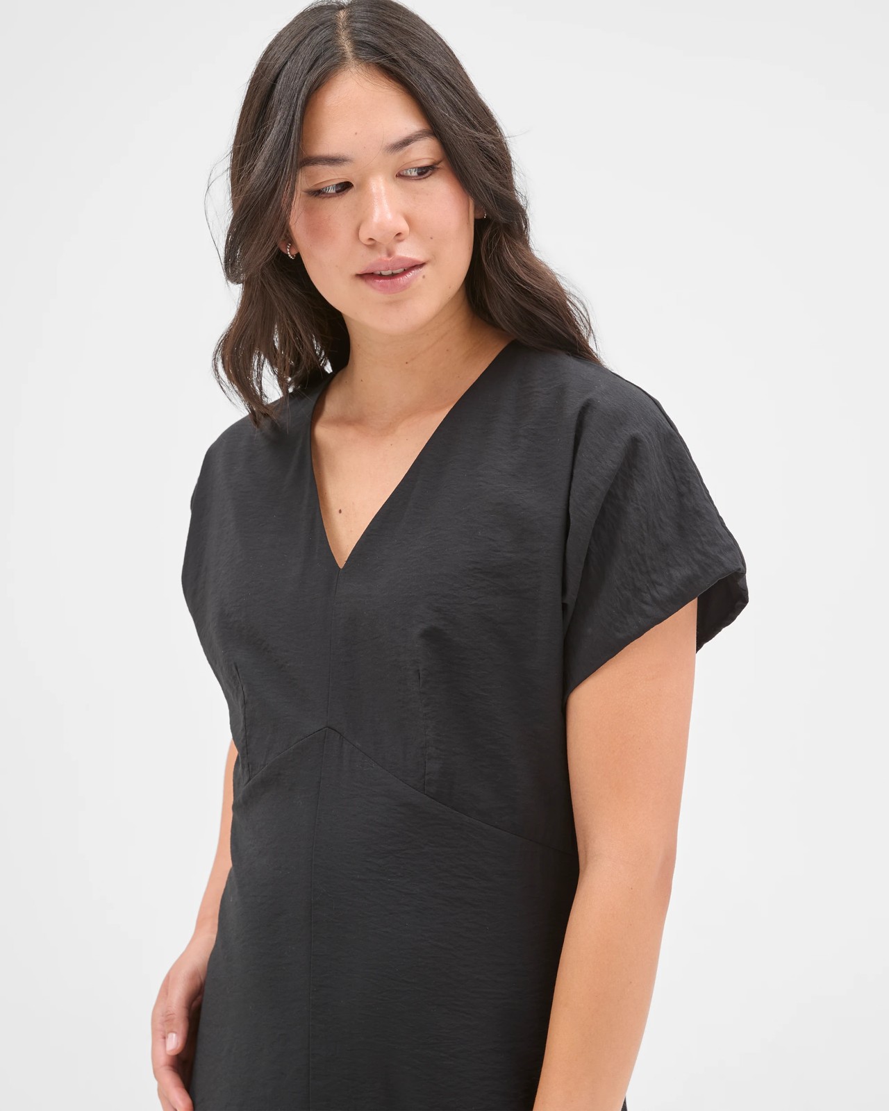 Preview Wendy Seam Detail Midi Dress - Black 4 of 5