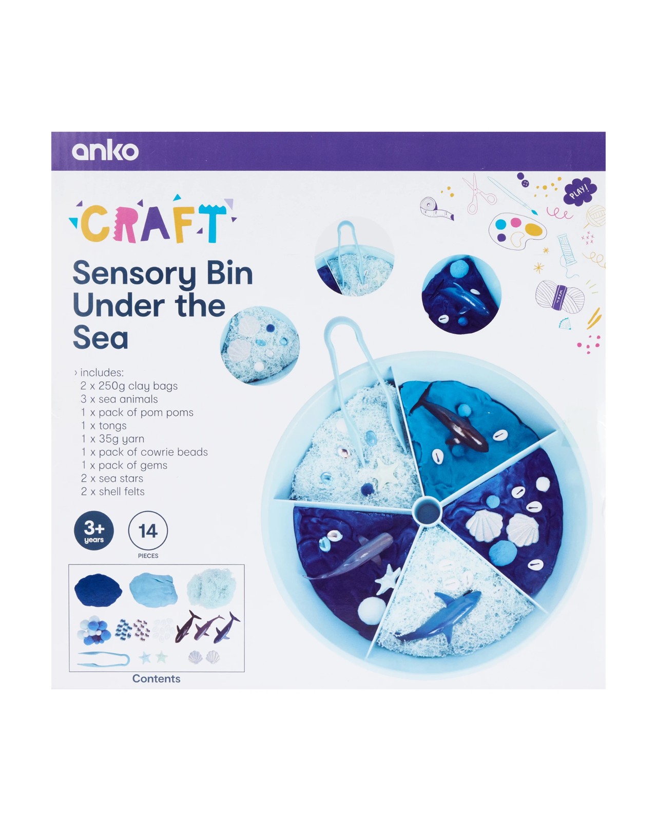 Anko 16 Piece Sensory Bin - Under the Sea 2 of 2