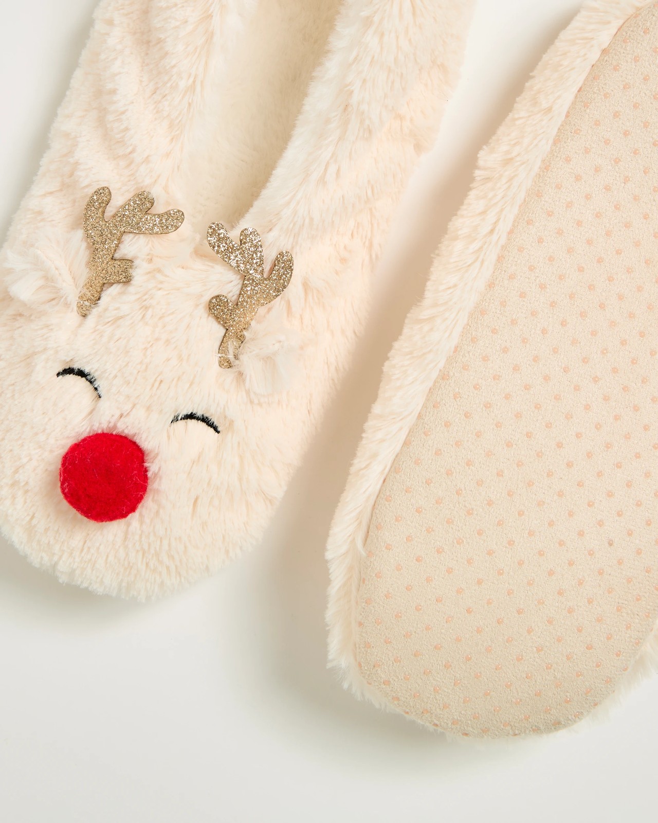 Christmas Bootie Socks - Reindeer Ivory  3 of 4