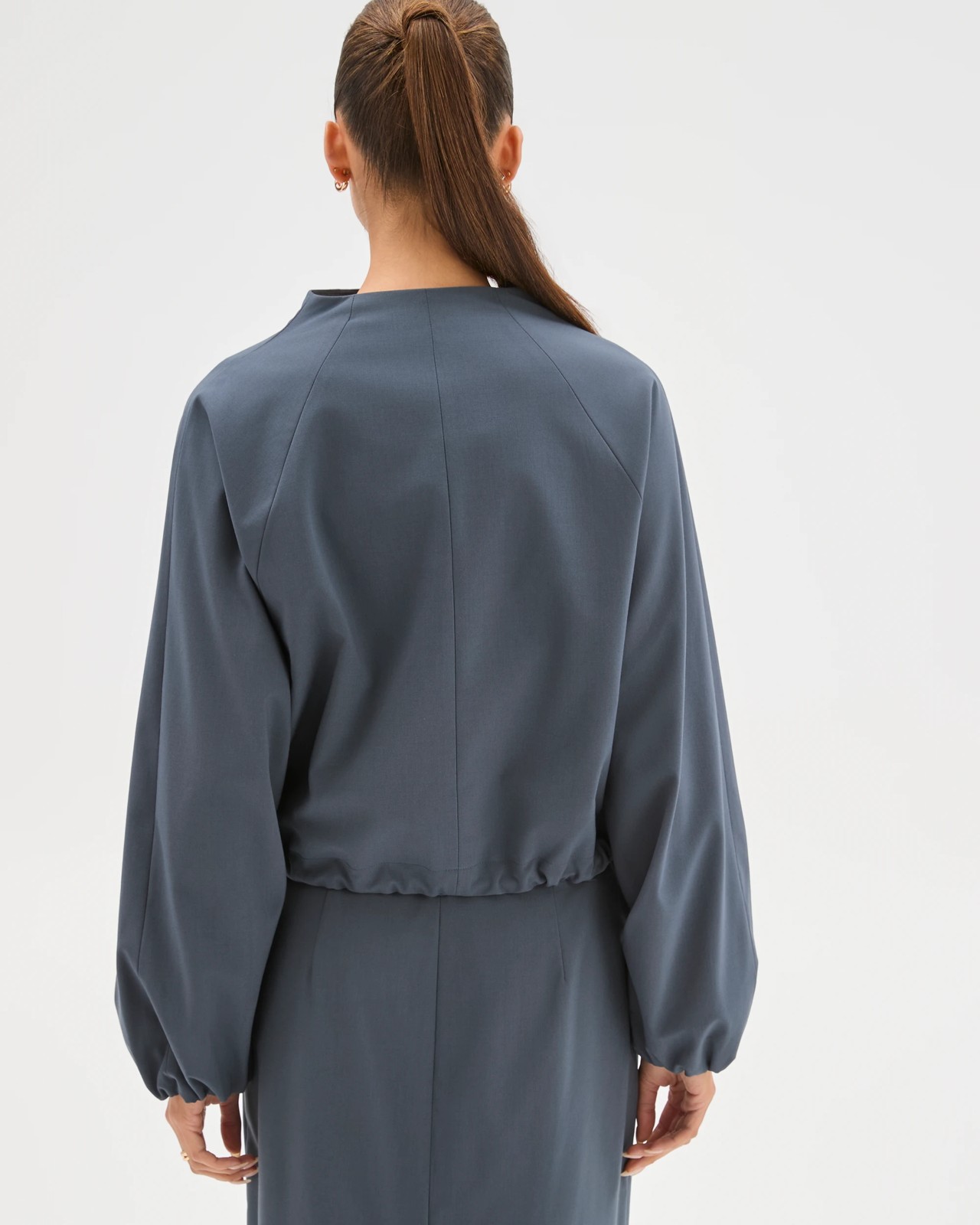 Lily Loves Tailored 1/4 Zip Jacket - Steel Grey 4 of 6