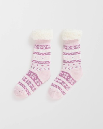 Sherpa Lined Crew Length Home Socks