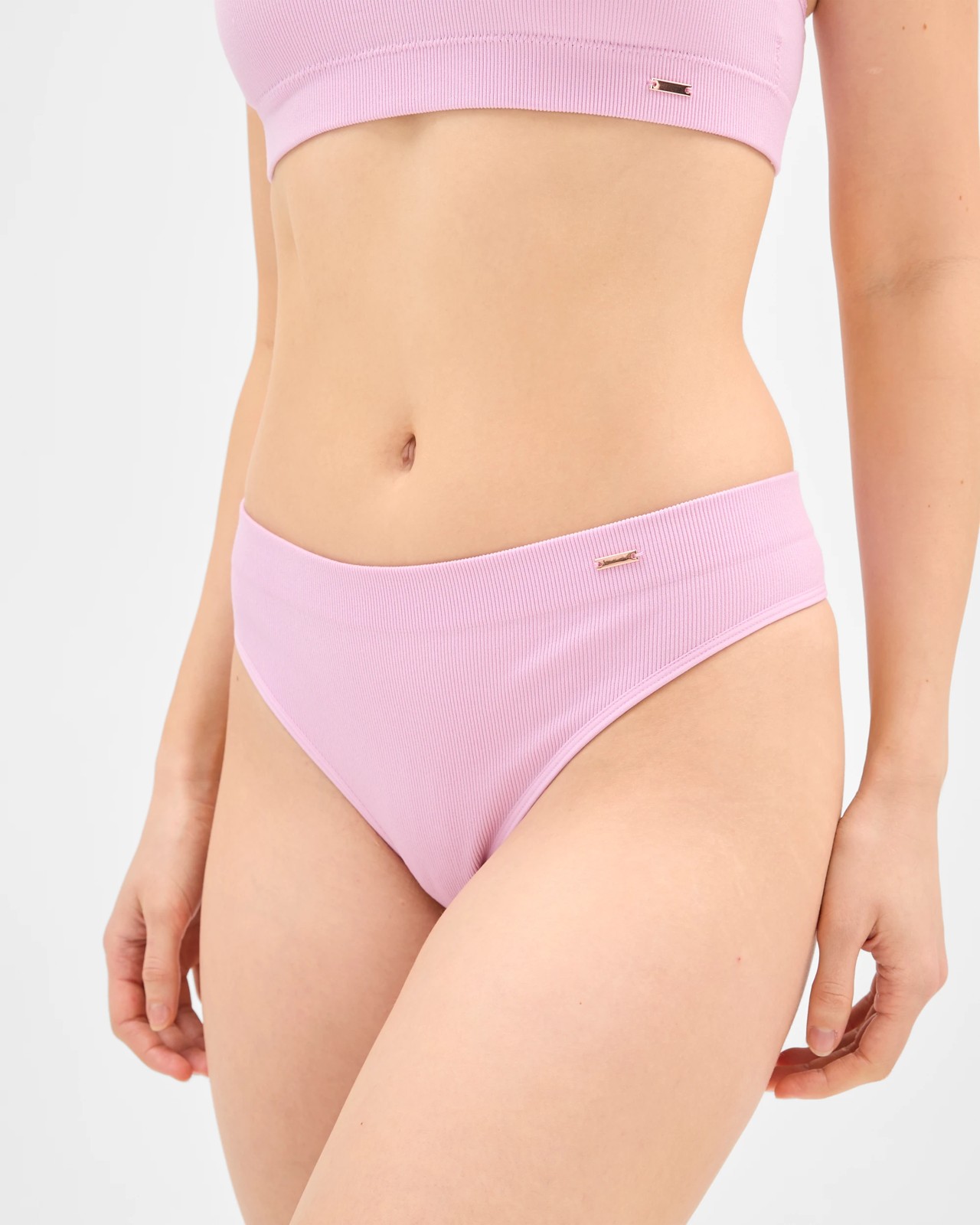 Lily Loves 2 Pack Rib Seamfree High Waist G-String Briefs - Orc/Pk 5 of 6
