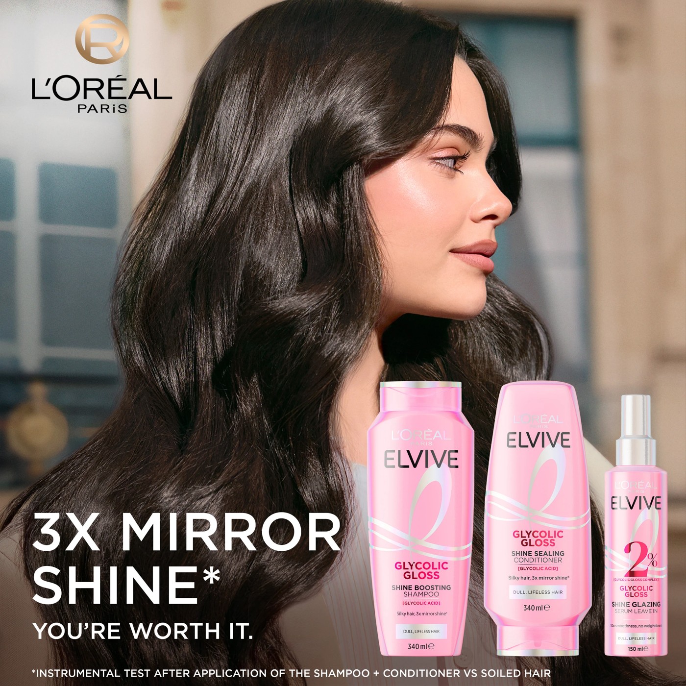 L'Oreal Paris Elvive 2% Glycolic Gloss Shine Glazing Serum 150ml 2 of 5