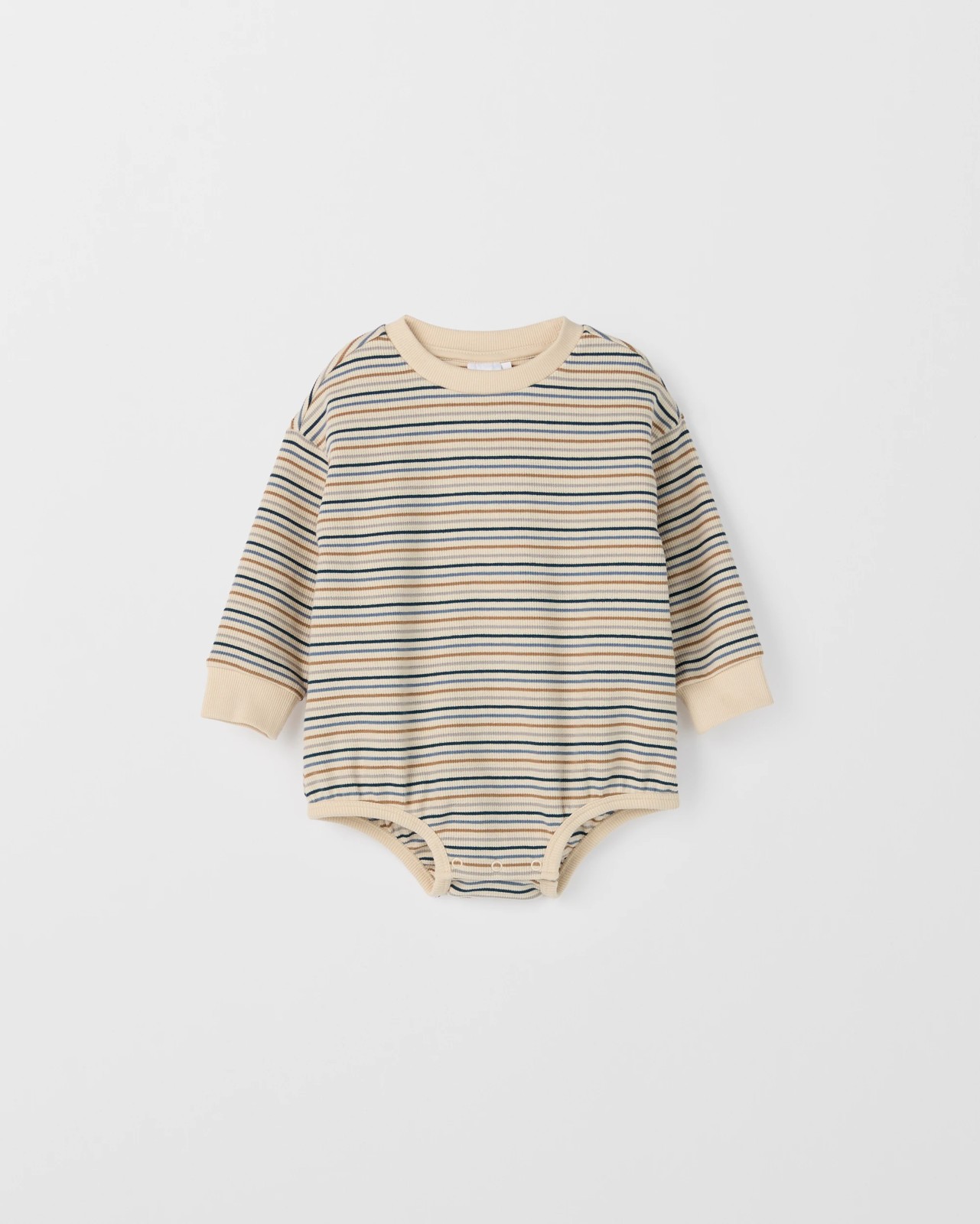Baby Organic Cotton Long Sleeve Waffle Bodysuit - Whitecap 4 of 5