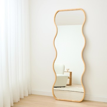 Wave Oak Look Floor Mirror - Anko
