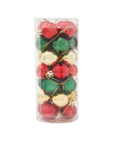 Anko 28 Pack 3cm Traditional Baubles