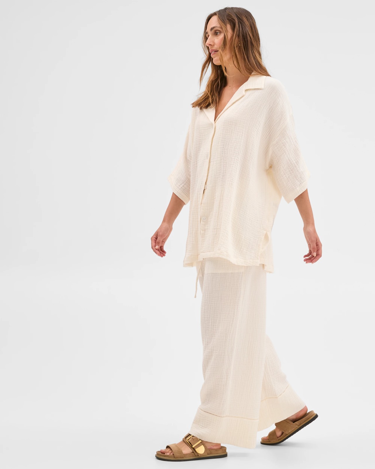 Australian Cotton Resort Woven Trim Detail Pants 3 of 6