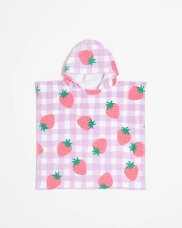 Kids Hooded Beach Towel - Sadie Strawberry