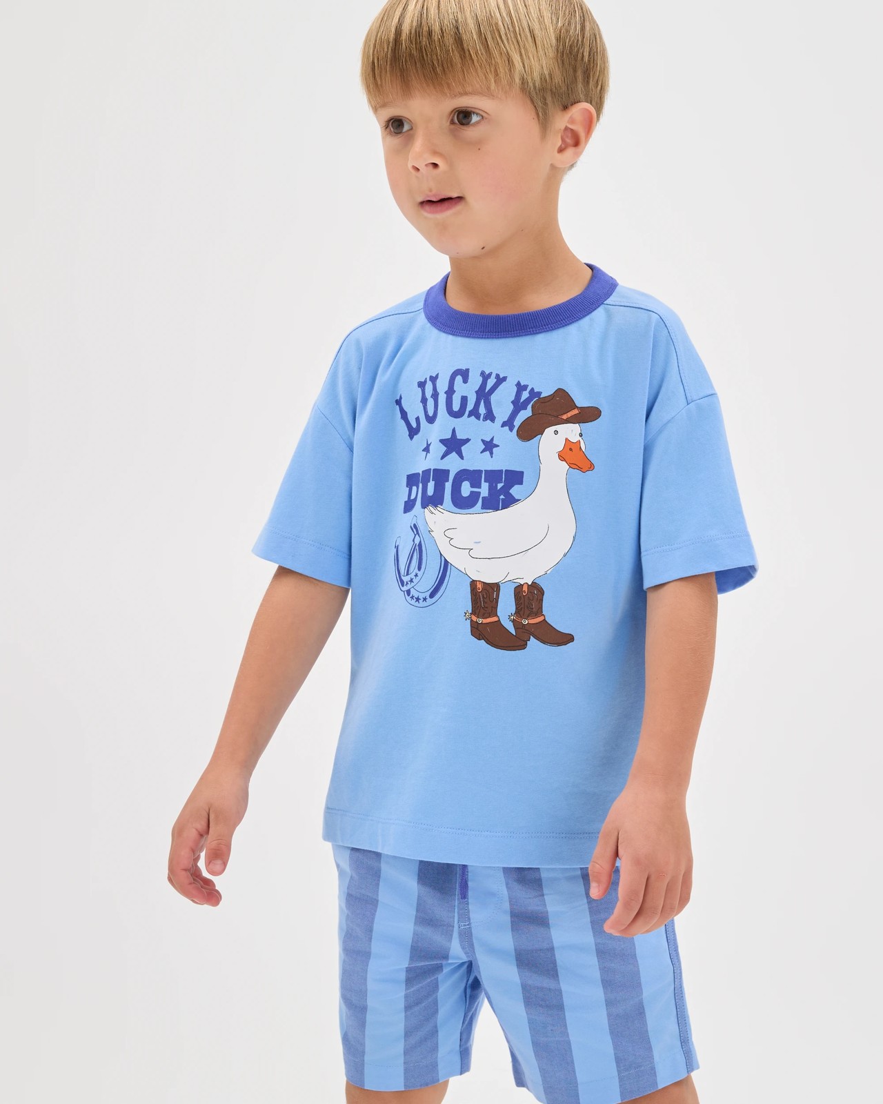 Australian Cotton T-Shirt and Shorts 2 Piece Set - Blue 2 of 5