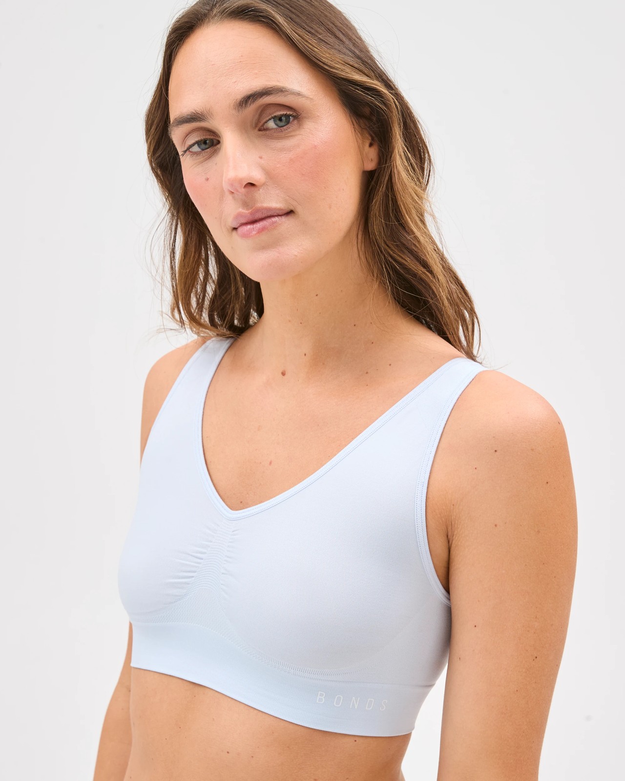 Bonds Seamless Comfy Crop Top  - Blue Snow 4 of 5