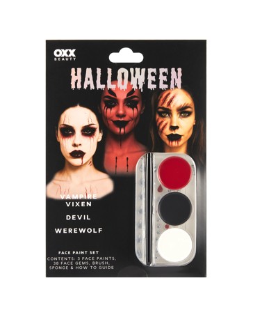OXX Beauty 43 Piece Halloween Face Paint Set