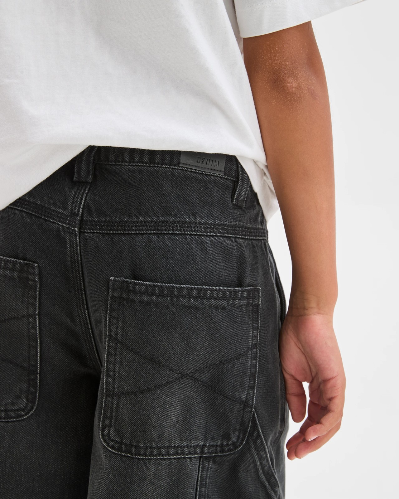 Wide Leg Carpenter Denim Jeans - Blackwash 3 of 5