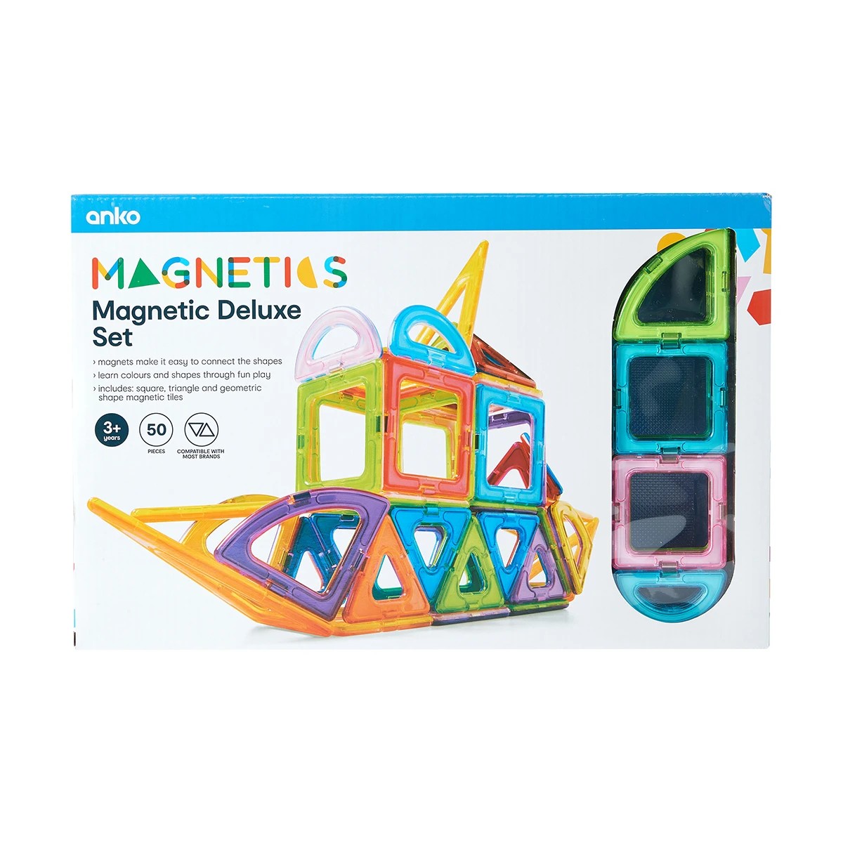 Magnetic Tiles 50 Piece Playset Anko Target Australia