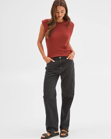 Lily Loves Denim Mid Rise Straight Leg Jeans