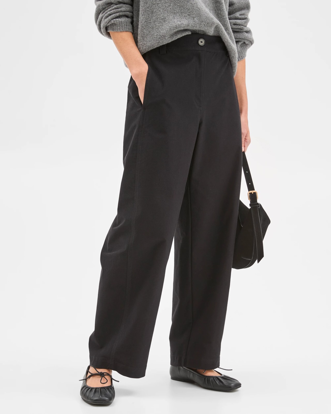 Relaxed Forward Seam Barrel Leg Pants - Black 3 of 6