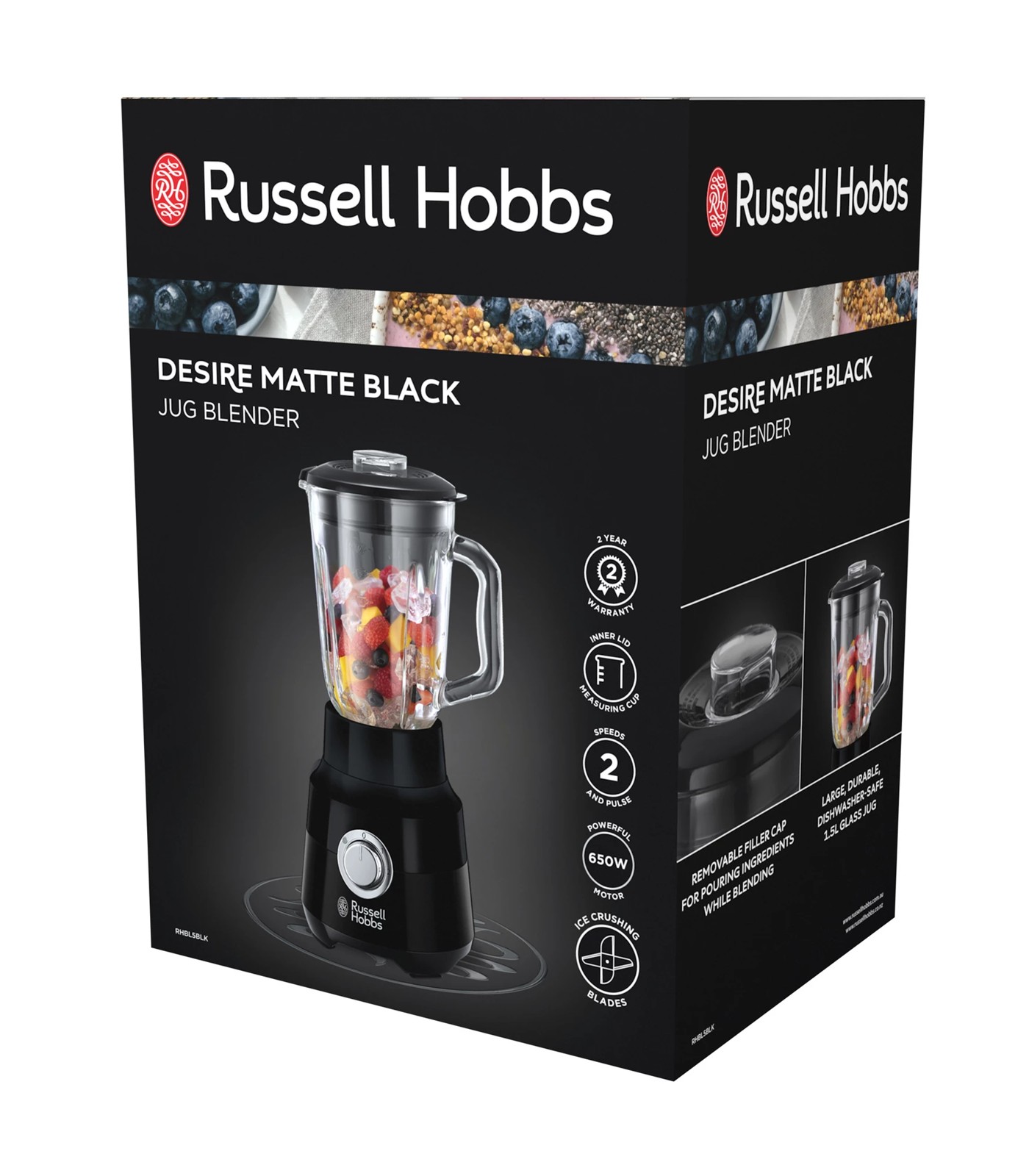 Russell Hobbs Desire Matte Black Jug Blender 24722