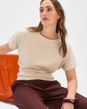 Preview Extended Short Sleeve Knit Top