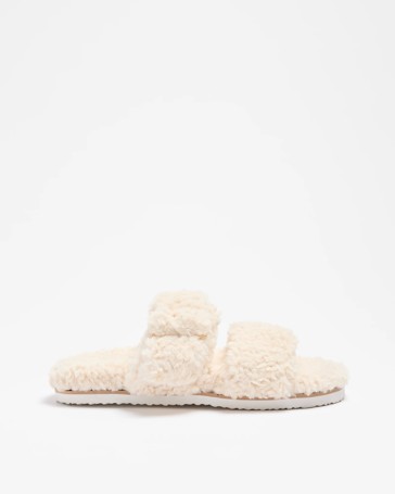 Womens Teddy Fleece Moulded Slipper Scuff