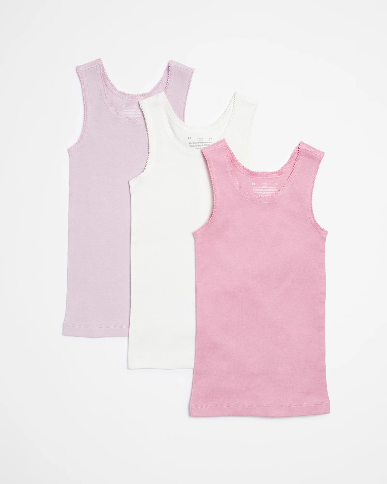 Girls Cotton Vest Singlets - 3 Pack