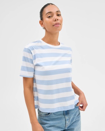 Australian Cotton Step Hem Boxy Crop T-Shirt