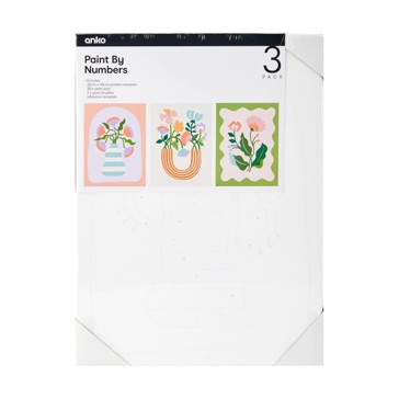 3 Pack Paint By Numbers, Bold Floral - Anko