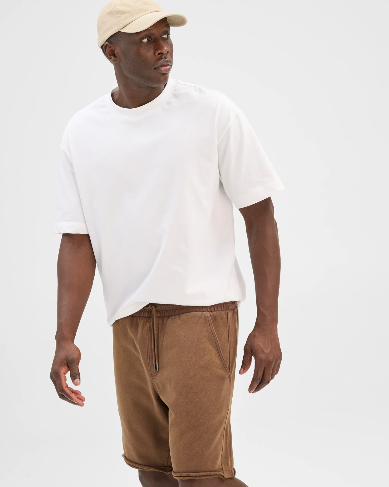 Commons Australian Cotton Rib Stripe Fleece Shorts - Brown 4 of 5