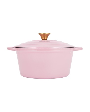 Anko 4L Cast Iron Casserole - Pink