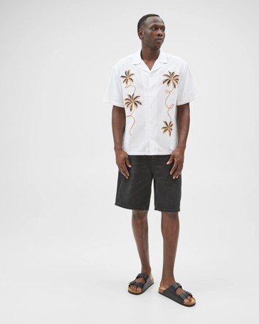 Commons Australian Cotton Short Sleeve Embroidered Boxy Fit Shirt