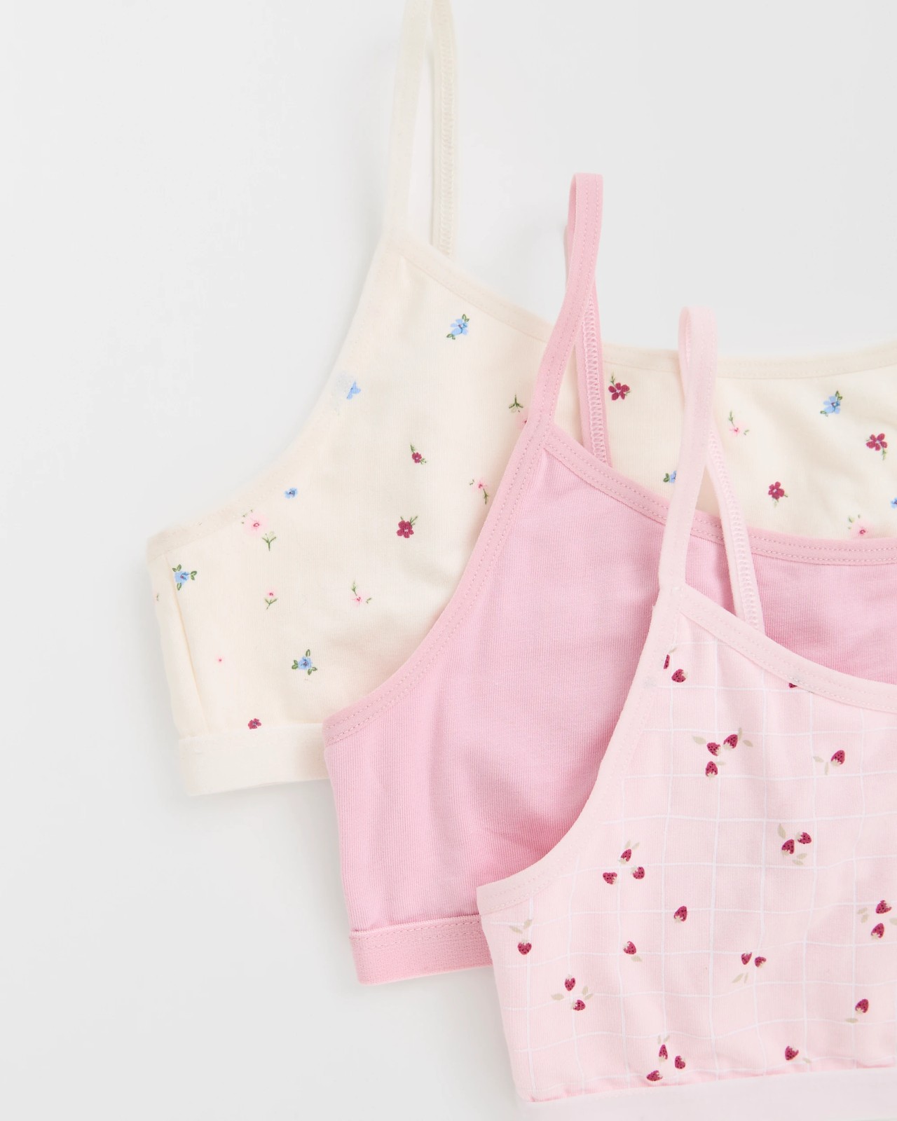 Maxx Bamboo 3 Pack Older Girls Crop Top - Strawberry 2 of 2