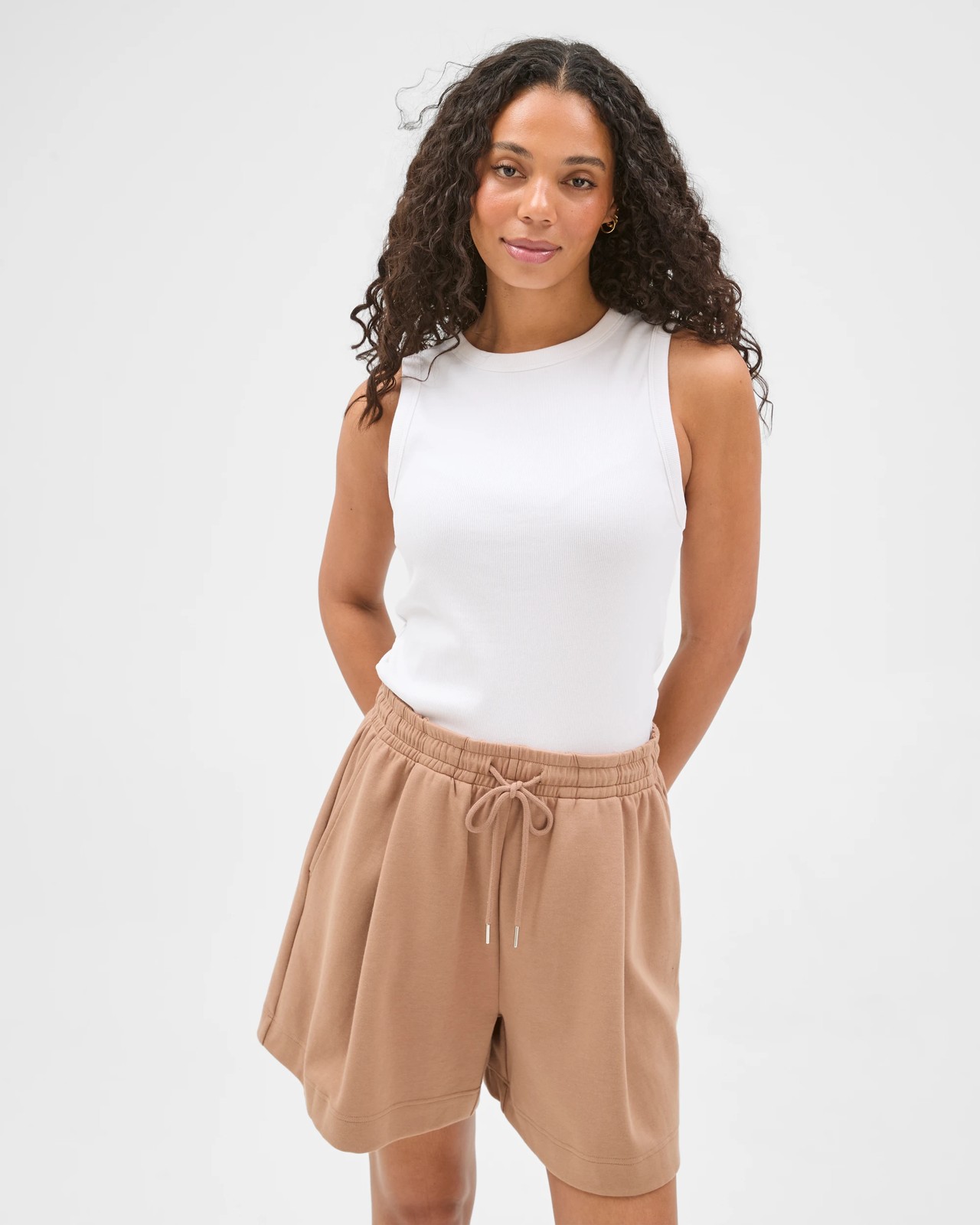 Australian Cotton Blend Relaxed Drape Shorts - Amphora 2 of 6