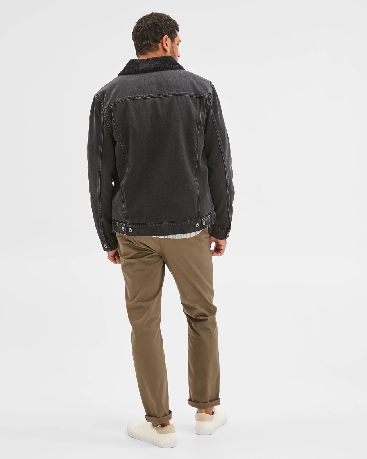 Denim Sherpa Jacket - Black 6 of 6