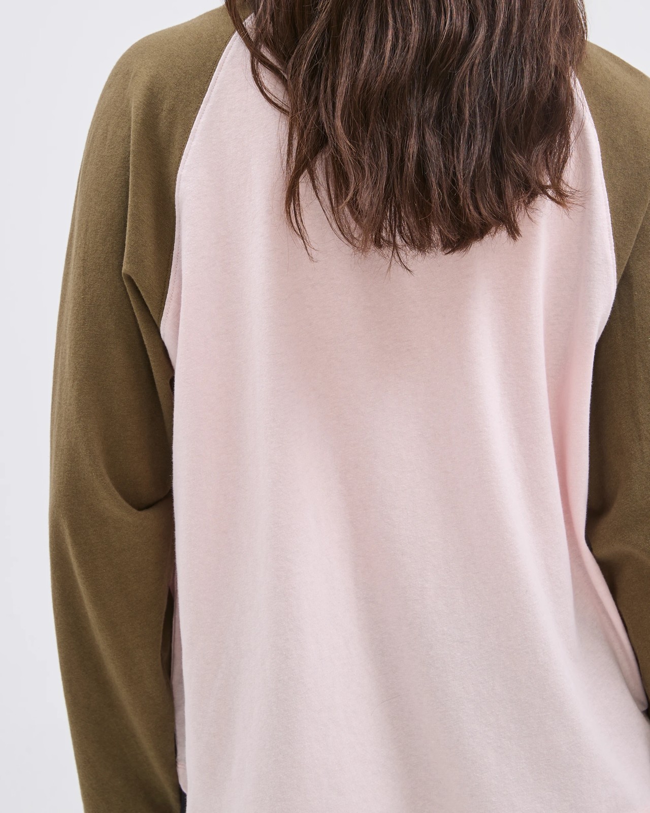 Lily Loves Australian Cotton Blend Raglan Long Sleeve T-Shirt - Pink Deep Olive 4 of 5