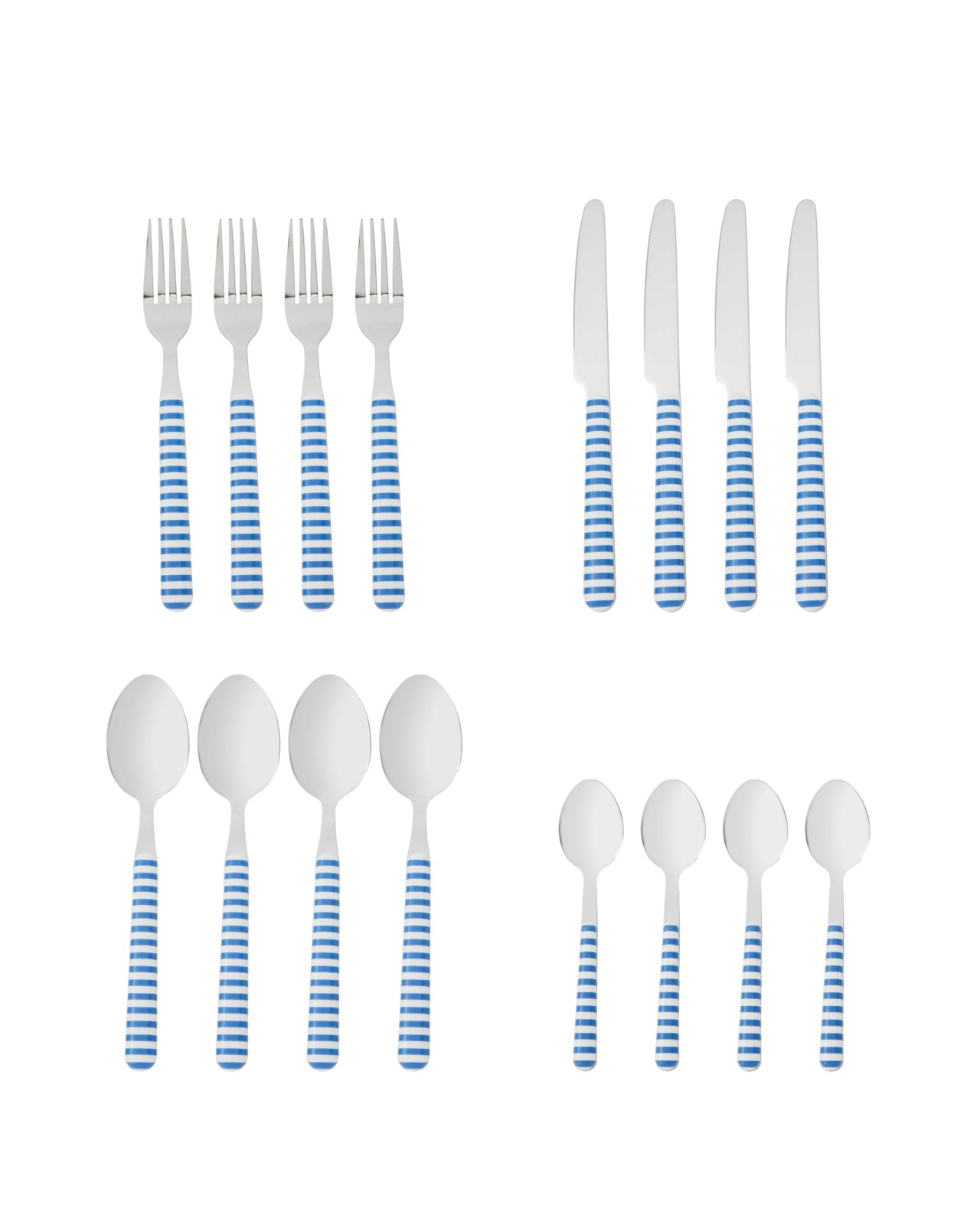 Anko 16 Piece Blue Stripe Cutlery Set 4 of 4
