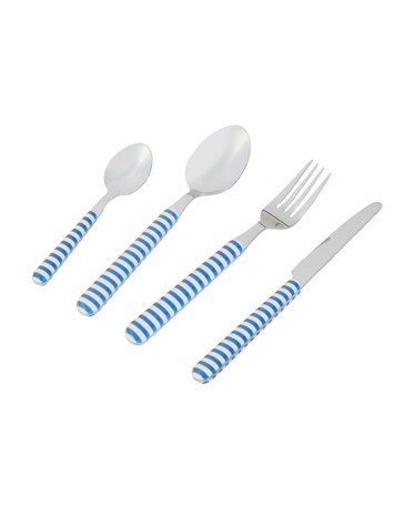 Anko 16 Piece Blue Stripe Cutlery Set